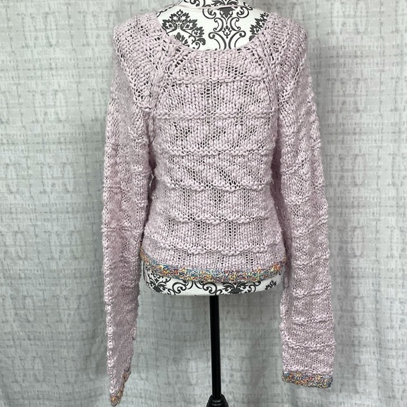 NWT Free People West Palm Sweater Purple Ethereal Combo Size Medium - Picture 7 of 9
